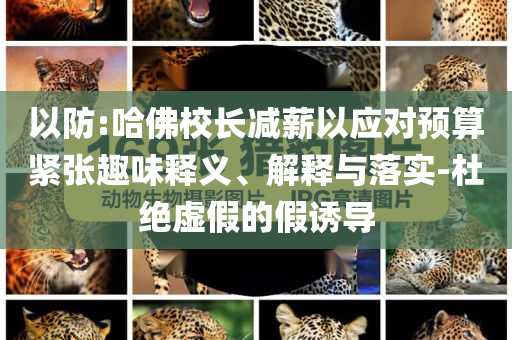 以防:哈佛校長減薪以應(yīng)對(duì)預(yù)算緊張趣味釋義、解釋與落實(shí)-杜絕虛假的假誘導(dǎo)