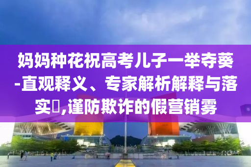 媽媽種花祝高考兒子一舉奪葵-直觀釋義、專家解析解釋與落實?,謹防欺詐的假營銷霧