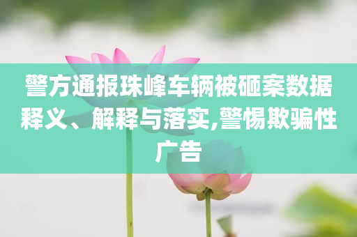 警方通報珠峰車輛被砸案數(shù)據(jù)釋義、解釋與落實,警惕欺騙性廣告