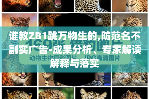 誰教ZB1跳萬物生的,防范名不副實(shí)廣告-成果分析、專家解讀解釋與落實(shí)