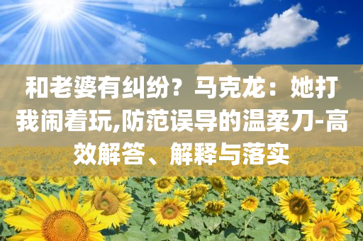 和老婆有糾紛？馬克龍：她打我鬧著玩,防范誤導(dǎo)的溫柔刀-高效解答、解釋與落實