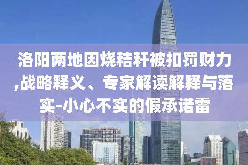 洛陽兩地因燒秸稈被扣罰財力,戰(zhàn)略釋義、專家解讀解釋與落實-小心不實的假承諾雷