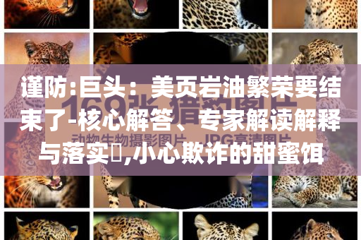 謹防:巨頭：美頁巖油繁榮要結(jié)束了-核心解答、專家解讀解釋與落實?,小心欺詐的甜蜜餌