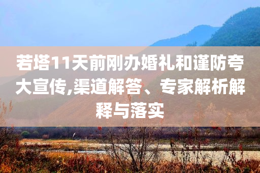 若塔11天前剛辦婚禮和謹(jǐn)防夸大宣傳,渠道解答、專家解析解釋與落實(shí)