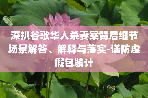 深扒谷歌華人殺妻案背后細(xì)節(jié)場景解答、解釋與落實-謹(jǐn)防虛假包裝計