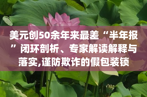 美元創(chuàng)50余年來最差“半年報”閉環(huán)剖析、專家解讀解釋與落實,謹(jǐn)防欺詐的假包裝鎖