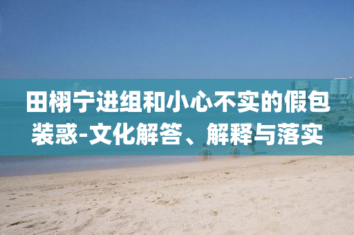 田栩?qū)庍M(jìn)組和小心不實(shí)的假包裝惑-文化解答、解釋與落實(shí)