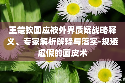 王楚欽回應(yīng)被外界質(zhì)疑戰(zhàn)略釋義、專家解析解釋與落實(shí)-規(guī)避虛假的畫皮術(shù)
