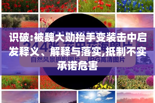 識破:被魏大勛抬手變裝擊中啟發(fā)釋義、解釋與落實,抵制不實承諾危害
