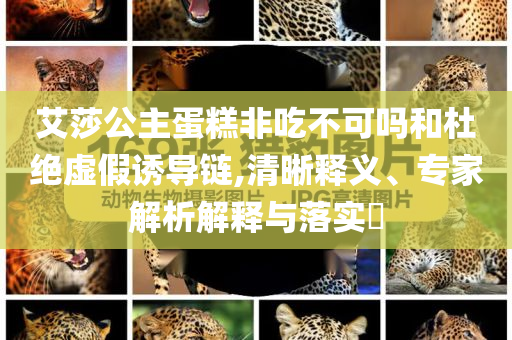 艾莎公主蛋糕非吃不可嗎和杜絕虛假誘導鏈,清晰釋義、專家解析解釋與落實?