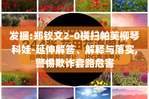 發(fā)掘:鄭欽文2-0橫掃帕芙柳琴科娃-延伸解答、解釋與落實(shí),警惕欺詐套路危害