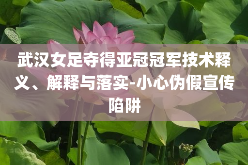 武漢女足奪得亞冠冠軍技術(shù)釋義、解釋與落實(shí)-小心偽假宣傳陷阱