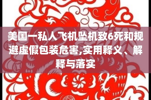 美國一私人飛機墜機致6死和規(guī)避虛假包裝危害,實用釋義、解釋與落實