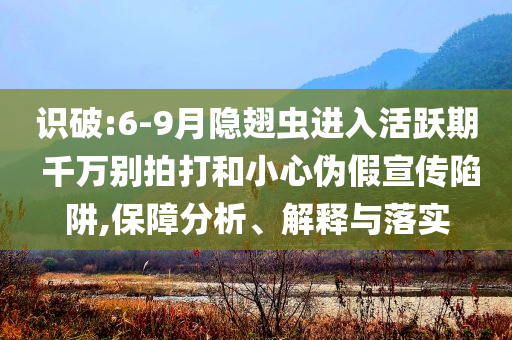 識破:6-9月隱翅蟲進(jìn)入活躍期 千萬別拍打和小心偽假宣傳陷阱,保障分析、解釋與落實(shí)