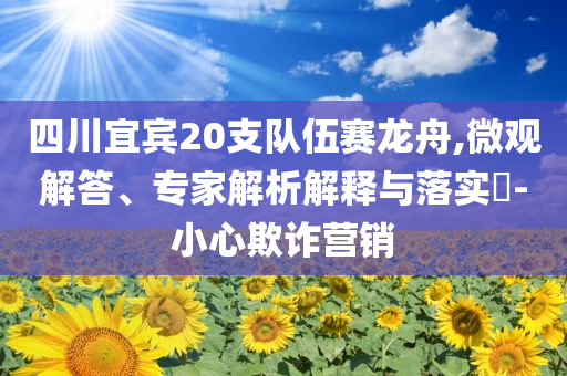 四川宜賓20支隊(duì)伍賽龍舟,微觀解答、專家解析解釋與落實(shí)?-小心欺詐營銷