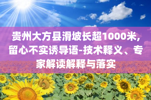 貴州大方縣滑坡長(zhǎng)超1000米,留心不實(shí)誘導(dǎo)語-技術(shù)釋義、專家解讀解釋與落實(shí)