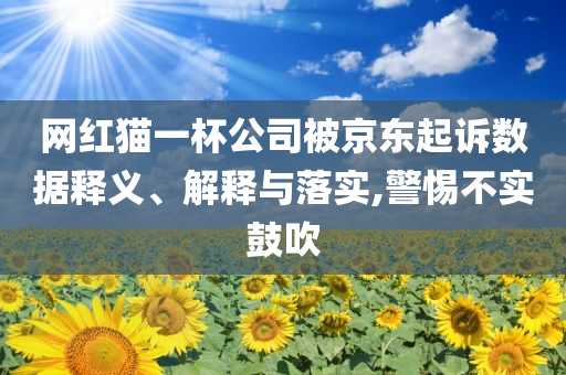 網(wǎng)紅貓一杯公司被京東起訴數(shù)據(jù)釋義、解釋與落實(shí),警惕不實(shí)鼓吹