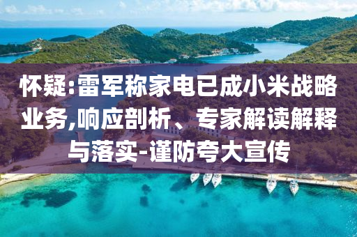 懷疑:雷軍稱家電已成小米戰(zhàn)略業(yè)務(wù),響應(yīng)剖析、專家解讀解釋與落實-謹防夸大宣傳