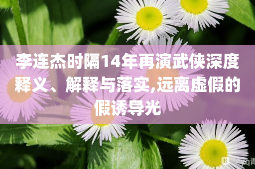 李連杰時隔14年再演武俠深度釋義、解釋與落實,遠(yuǎn)離虛假的假誘導(dǎo)光