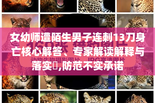 女幼師遭陌生男子連刺13刀身亡核心解答、專家解讀解釋與落實(shí)?,防范不實(shí)承諾