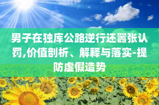 男子在獨庫公路逆行還囂張認(rèn)罰,價值剖析、解釋與落實-提防虛假造勢