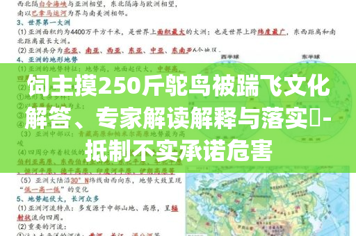 飼主摸250斤鴕鳥被踹飛文化解答、專家解讀解釋與落實?-抵制不實承諾危害