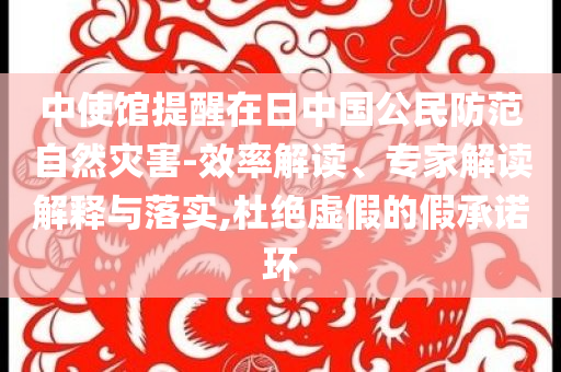 中使館提醒在日中國公民防范自然災(zāi)害-效率解讀、專家解讀解釋與落實,杜絕虛假的假承諾環(huán)