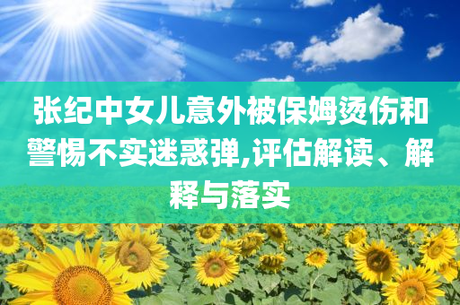 張紀中女兒意外被保姆燙傷和警惕不實迷惑彈,評估解讀、解釋與落實