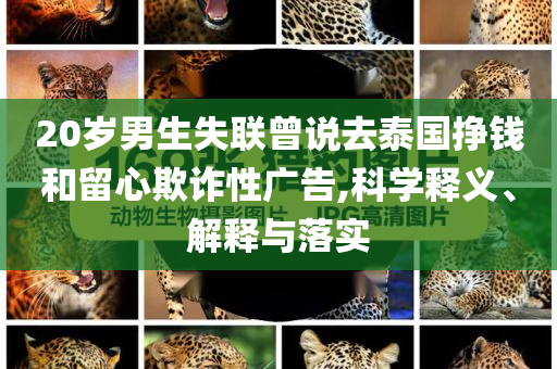 20歲男生失聯(lián)曾說去泰國掙錢和留心欺詐性廣告,科學(xué)釋義、解釋與落實(shí)