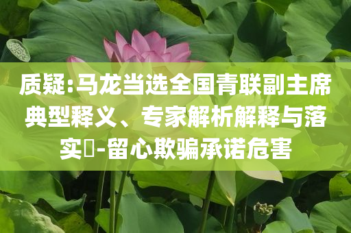 質(zhì)疑:馬龍當(dāng)選全國(guó)青聯(lián)副主席典型釋義、專(zhuān)家解析解釋與落實(shí)?-留心欺騙承諾危害
