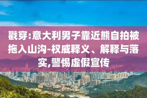戳穿:意大利男子靠近熊自拍被拖入山溝-權(quán)威釋義、解釋與落實(shí),警惕虛假宣傳