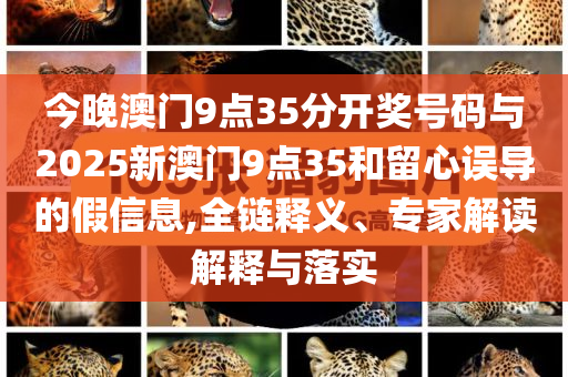 今晚澳門(mén)9點(diǎn)35分開(kāi)獎(jiǎng)號(hào)碼與2025新澳門(mén)9點(diǎn)35和留心誤導(dǎo)的假信息,全鏈釋義、專家解讀解釋與落實(shí)