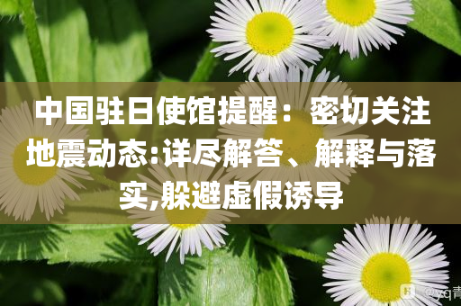 中國(guó)駐日使館提醒：密切關(guān)注地震動(dòng)態(tài):詳盡解答、解釋與落實(shí),躲避虛假誘導(dǎo)