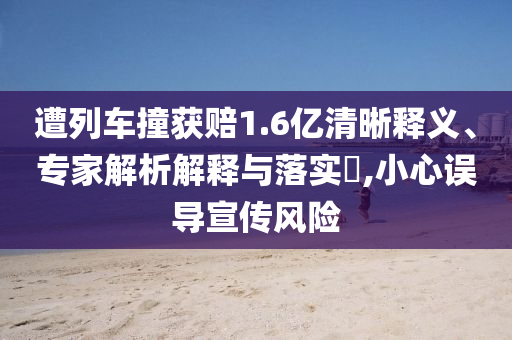 遭列車撞獲賠1.6億清晰釋義、專家解析解釋與落實(shí)?,小心誤導(dǎo)宣傳風(fēng)險(xiǎn)