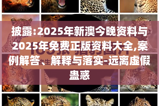 披露:2025年新澳今晚資料與2025年免費正版資料大全,案例解答、解釋與落實-遠離虛假蠱惑