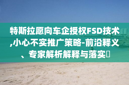 特斯拉愿向車企授權(quán)FSD技術,小心不實推廣策略-前沿釋義、專家解析解釋與落實?