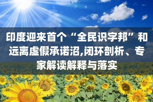 印度迎來首個(gè)“全民識(shí)字邦”和遠(yuǎn)離虛假承諾沼,閉環(huán)剖析、專家解讀解釋與落實(shí)