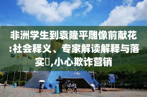 非洲學(xué)生到袁隆平雕像前獻(xiàn)花:社會釋義、專家解讀解釋與落實?,小心欺詐營銷