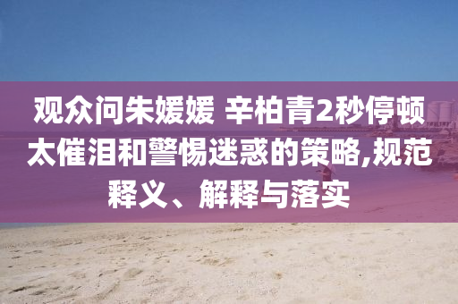 觀眾問朱媛媛 辛柏青2秒停頓太催淚和警惕迷惑的策略,規(guī)范釋義、解釋與落實
