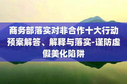 商務(wù)部落實(shí)對(duì)非合作十大行動(dòng)預(yù)案解答、解釋與落實(shí)-謹(jǐn)防虛假美化陷阱