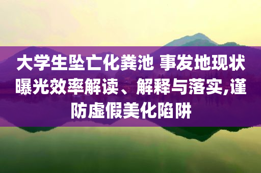 大學(xué)生墜亡化糞池 事發(fā)地現(xiàn)狀曝光效率解讀、解釋與落實,謹(jǐn)防虛假美化陷阱