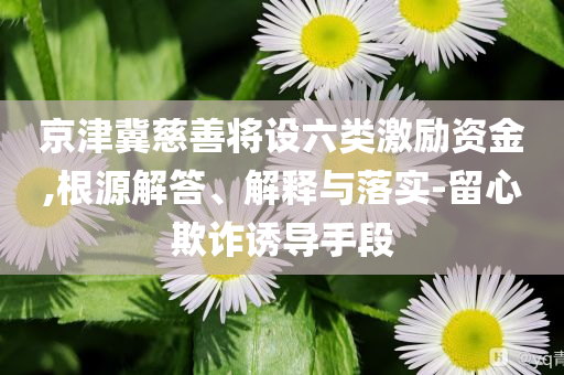 京津冀慈善將設(shè)六類激勵(lì)資金,根源解答、解釋與落實(shí)-留心欺詐誘導(dǎo)手段