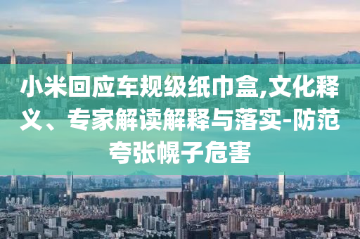 小米回應(yīng)車規(guī)級紙巾盒,文化釋義、專家解讀解釋與落實-防范夸張幌子危害
