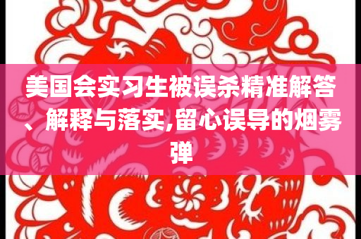 美國會實習生被誤殺精準解答、解釋與落實,留心誤導(dǎo)的煙霧彈