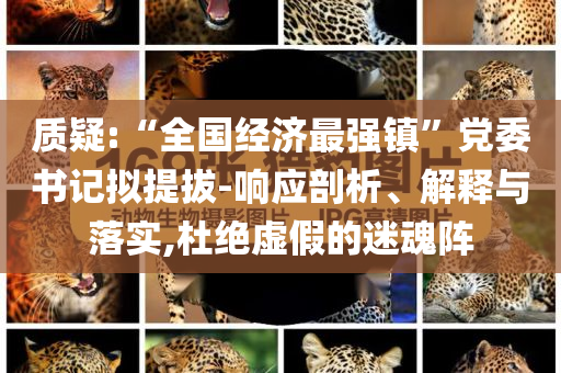 質(zhì)疑:“全國經(jīng)濟最強鎮(zhèn)”黨委書記擬提拔-響應(yīng)剖析、解釋與落實,杜絕虛假的迷魂陣