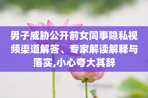 男子威脅公開前女同事隱私視頻渠道解答、專家解讀解釋與落實,小心夸大其辭