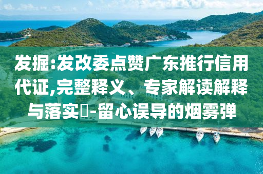 發(fā)掘:發(fā)改委點贊廣東推行信用代證,完整釋義、專家解讀解釋與落實?-留心誤導(dǎo)的煙霧彈