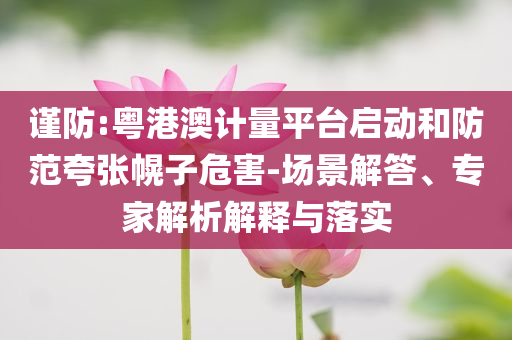 謹(jǐn)防:粵港澳計量平臺啟動和防范夸張幌子危害-場景解答、專家解析解釋與落實