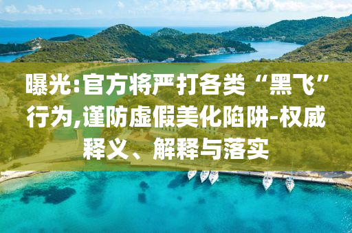 曝光:官方將嚴(yán)打各類(lèi)“黑飛”行為,謹(jǐn)防虛假美化陷阱-權(quán)威釋義、解釋與落實(shí)