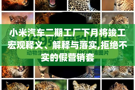 小米汽車二期工廠下月將竣工宏觀釋義、解釋與落實(shí),拒絕不實(shí)的假營銷套